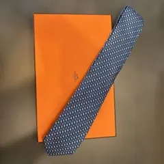 HERMES ネクタイ ドット柄 ブルー系 - メルカリ