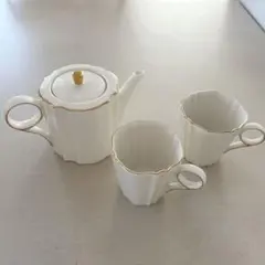 francfranc ティーポットセット ホワイト 3点セット、