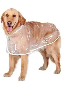 犬用レインコート ペットレインコート カッパ ポンチョ 大型犬 中透明