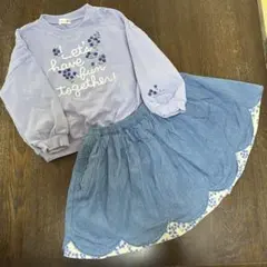 KP お花トレーナー＆リバーシブルスカート 110cm