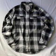 00s チェック ネルシャツ グランジ Y2K 平成 大人気 古着 白 黒