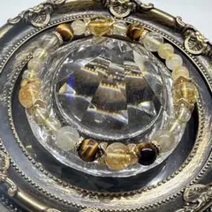 ゴールドルチル タイガーアイ シトリン 天然石 デザインブレスレット