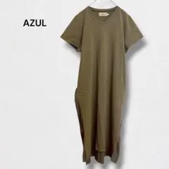 アズールバイマウジー ワンピース ロング丈 半袖 Ｖネック 切替 バックプリーツのサムネイル