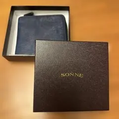 SONNE 二つ折り財布 ラウンドファスナー ネイビーのサムネイル