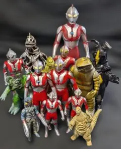ウルトラマン＆登場怪獣・宇宙人（バンダイ）ソフビ10体セット＋４
