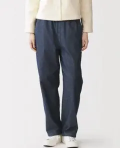 無印良品 洗いざらしデニムイージーテーパードパンツ ダークネイビーのサムネイル
