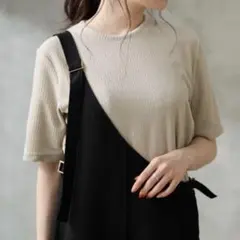 コーデュロイ クルーネック5分袖カットソー Tシャツ グレディブリリアン 夏服のサムネイル