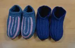 ルームシューズ 手編み ハンドメイド 2足セット