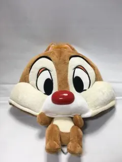 東京ディズニーリゾート製チップ＆デールぬいぐるみ帽子　コスプレ仮装リス変身