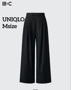 オ*子様 uniqlo / 感動タックワイドパンツ / ブラック/ M