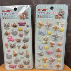 トムとジェリー プクプクシール 2枚セット 新品 未使用