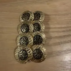 金色と黒の装飾ボタン8個セット