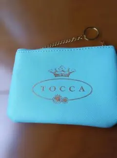 TOCCA 水色ポーチ チェーン付きリング
