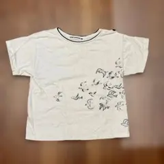 ミナペルホネン カナタ 90 半袖Tシャツ 鳥柄 白のサムネイル