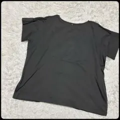 【UNIQLO】ユニクロ マーセライズコットンボートネックTシャツ M キレイめ