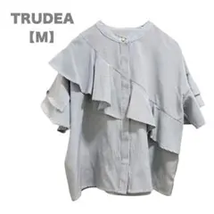 TRUDEA/ストライプ/きれいめ/上品/フェミニン/高見え/フリル/M/ブルーのサムネイル