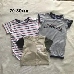 ロンパース　Tシャツ　半袖　3枚セット　polo　champion　Lee