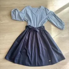 ブルーレーベルクレストブリッジ　M　ドッキング　ワンピース　ストライプ