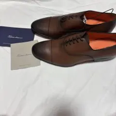 新品未使用 SANTONI サントーニ ストレートチップ 革靴 ブラウン 8のサムネイル