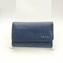 プラダ　6連キーケース　サフィアーノ　ブルー
