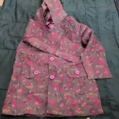 レインコート グレー 花柄 110