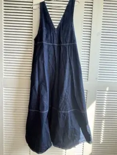 デニム Vネック ワンピース　Mサイズ