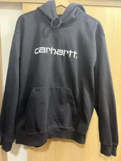 美品　carhartt. 黒 フード付きパーカー　カーハート　L 刺繍