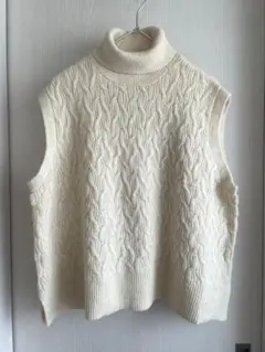 ★sale★white ホワイト タートル ニット ベスト