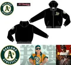 アスレチックス スタジャン MLB JH DESIGN ナイロンジャケット　XL
