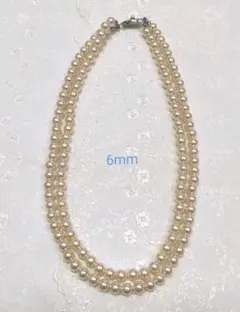2連パールネックレス　真珠ネックレス　イミテーション