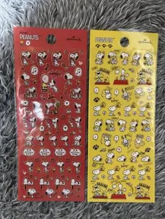 スヌーピー SNOOPY PEANUTS 平面 シール 2枚セット 新品