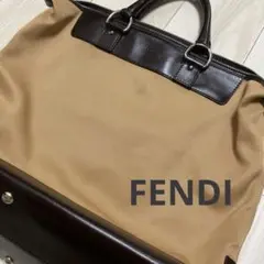 〚良品〛FENDI フェンディ トートバッグ 茶色 大容量 ベージュ　ビジネスのサムネイル
