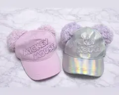 【2個セット】ディズニー　キャップ　ポンポン