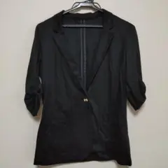 黒 テーラードジャケット パフスリーブのサムネイル