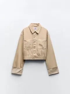 ZARA ベージュ クロップドジャケット