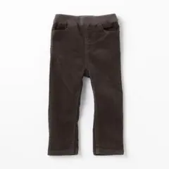 プティマイン ダークブラウン コーデュロイ スリムフィットパンツ