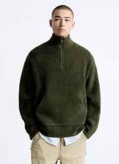 Zara ハーフジップアップニット　ドライバーズニット