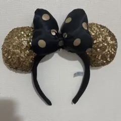 ミニーマウス風カチューシャ 黒と金
