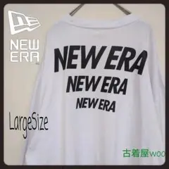 90Ｓ古着NEWERAニューエラ長袖バックプリントロングＴシヤツ白