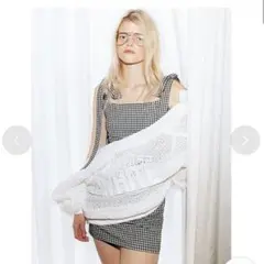 SNIDEL リボンレイヤードスクエアミニワンピース