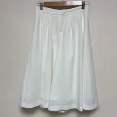 【難あり】ガウチョ パンツ ホワイト フレアパンツ キュロットスカート ふんわり