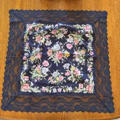 ネイビー花柄テーブルクロス（花台）