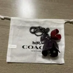 COACH ティーローズ バッグチャーム キーホルダー キーリング ストーン