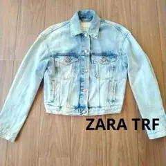 ZARA TRF Gジャン クロップド丈 ライトブルー ダメージ コットンデニム