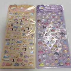 【２枚】動物✕食べ物ミニぷくぷくシール