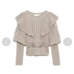 Lily Brown ミックス糸フリルニット