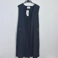 新品タグ付き　ロングジレ　ロングベスト　ブラック　春服夏服　Mサイズ　ベスト