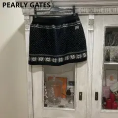 パーリーゲイツ ニット スカート 1 ブラック ノルディック柄 ウエストゴム