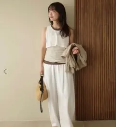 試着のみ 東原亜希 FORME フォルム レイヤードノースリーブトップス 