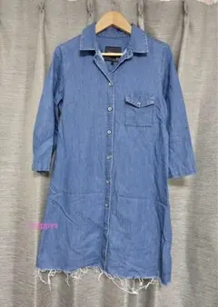 【完売品】ザラ　ZARA デニムワンピース　シャツ　長袖　XSサイズ